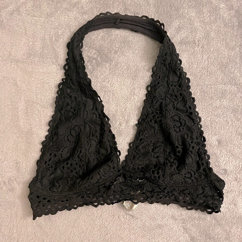 H&M black halter lace bralette